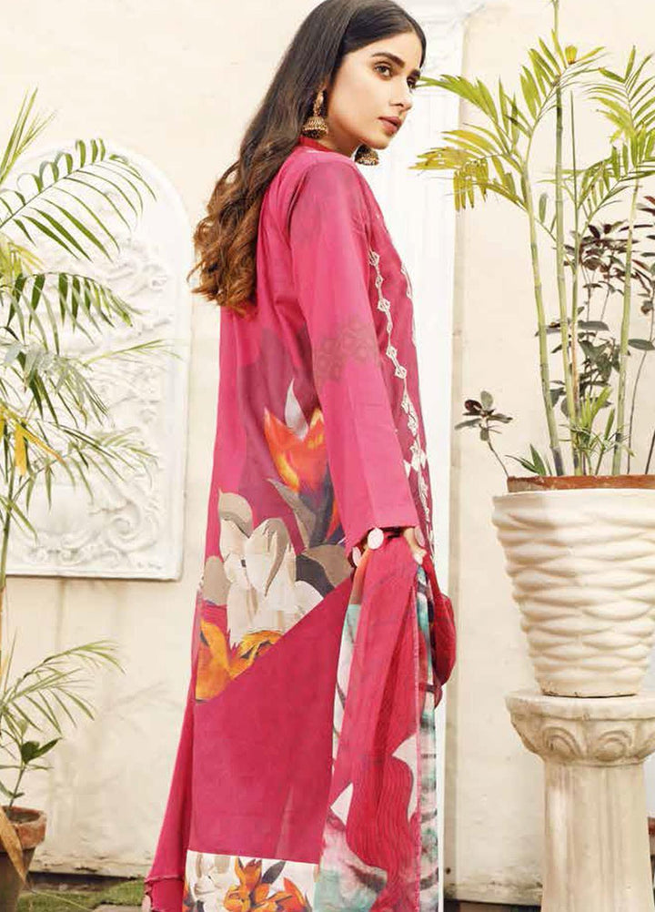 Charizma Embroidered Lawn Suits Unstitched 3 Piece CRZ21LE CIN-02-B - Summer Collection