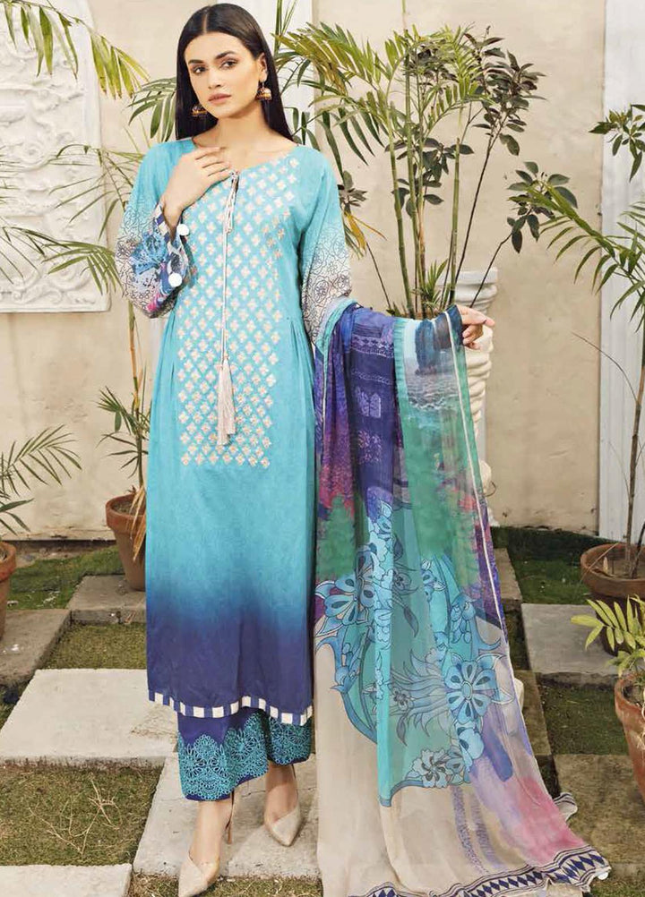 Charizma Embroidered Lawn Suits Unstitched 3 Piece CRZ21LE CIN-05-A - Summer Collection