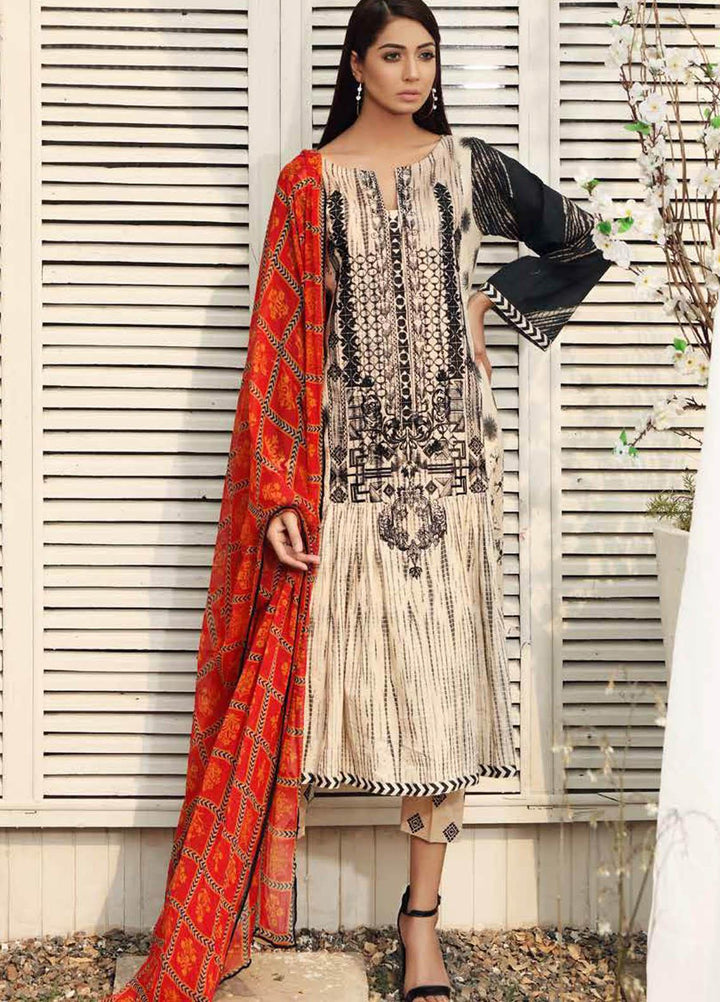 Charizma Embroidered Lawn Suits Unstitched 3 Piece CRZ21IF IN-29-B - Summer Collection