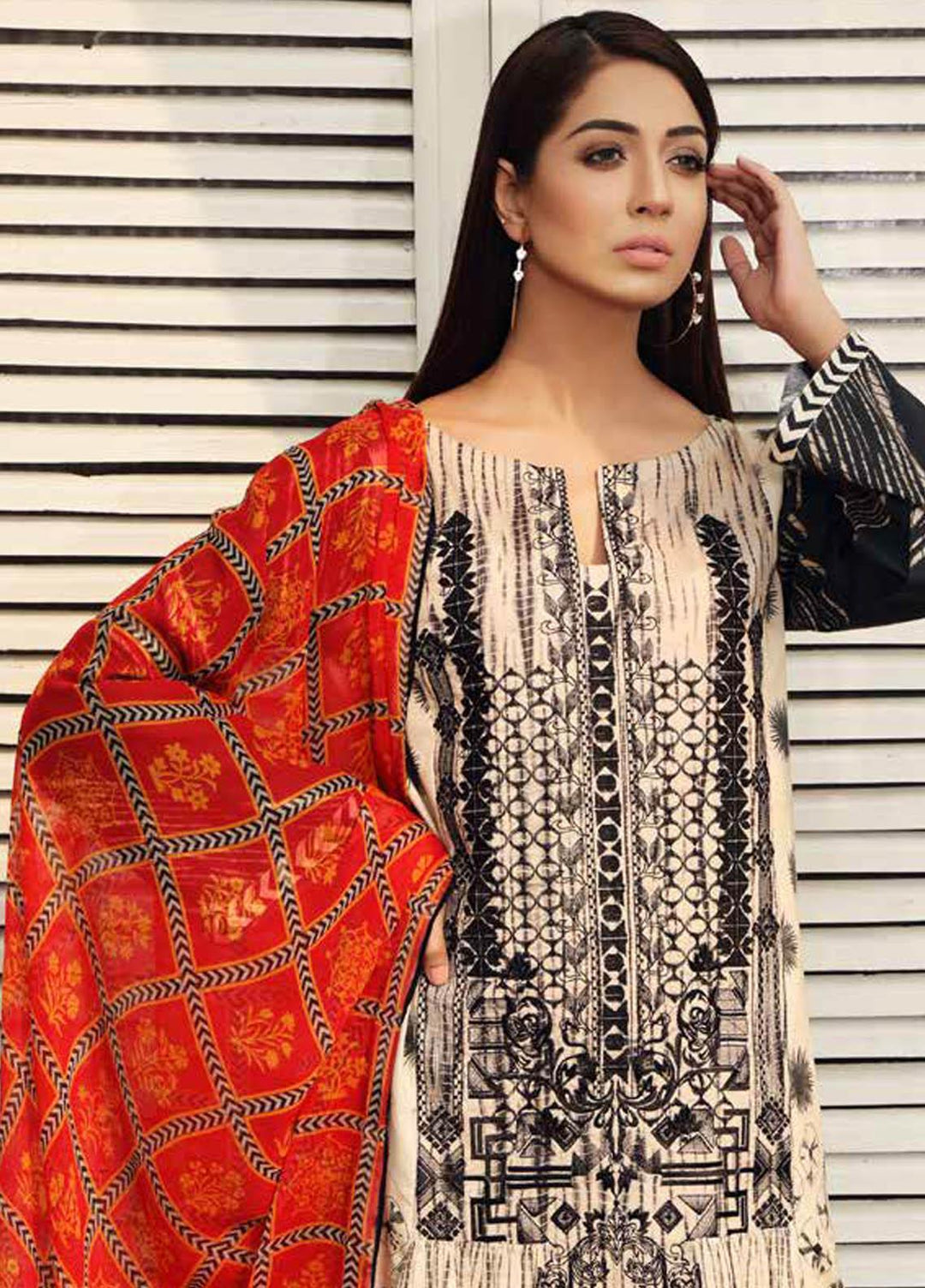 Charizma Embroidered Lawn Suits Unstitched 3 Piece CRZ21IF IN-29-B - Summer Collection