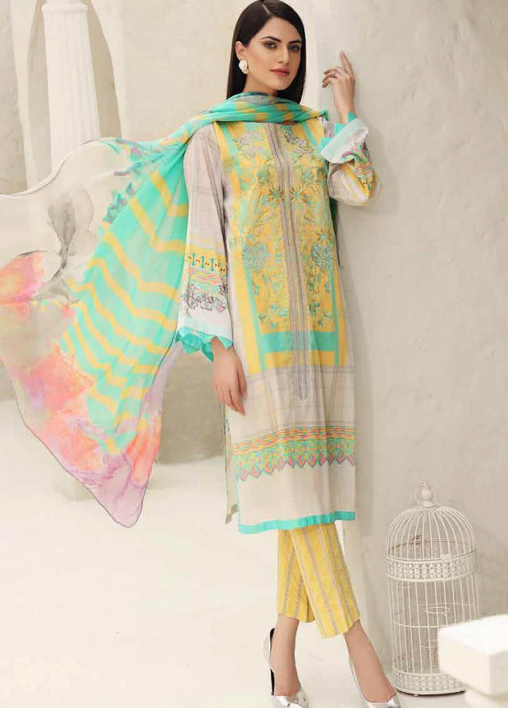 Charizma Embroidered Lawn Suits Unstitched 3 Piece CRZ21IF IN-30-A - Summer Collection