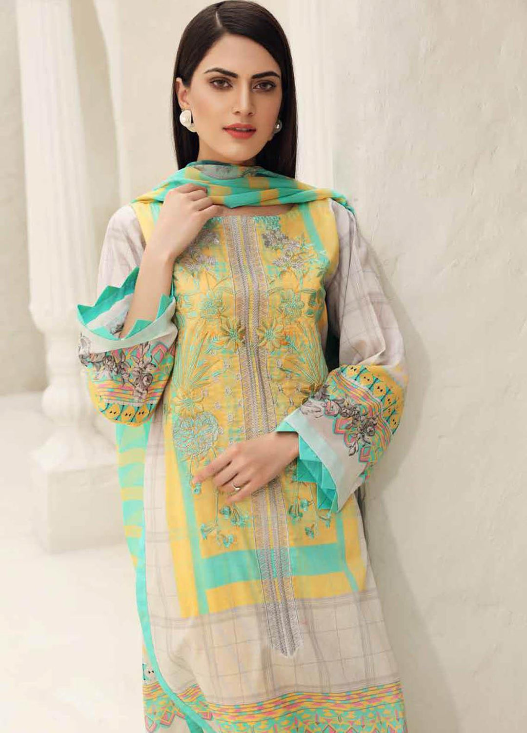 Charizma Embroidered Lawn Suits Unstitched 3 Piece CRZ21IF IN-30-A - Summer Collection