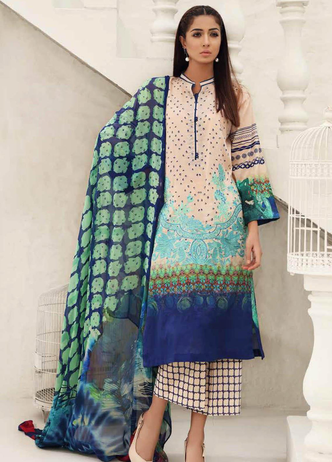 Charizma Embroidered Lawn Suits Unstitched 3 Piece CRZ21IF IN-34-A - Summer Collection