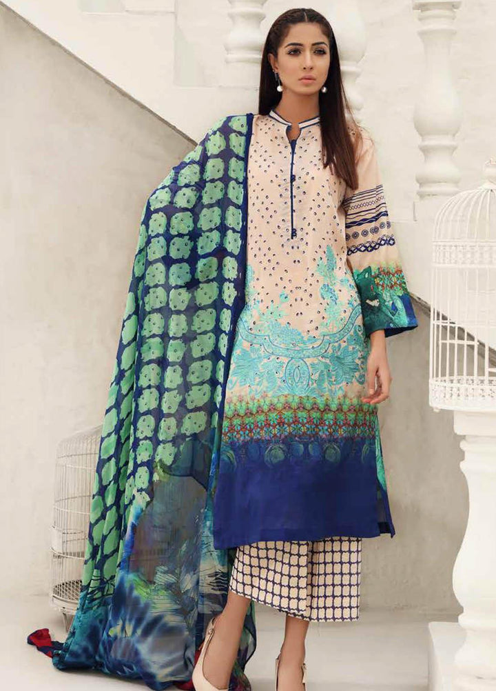 Charizma Embroidered Lawn Suits Unstitched 3 Piece CRZ21IF IN-34-A - Summer Collection