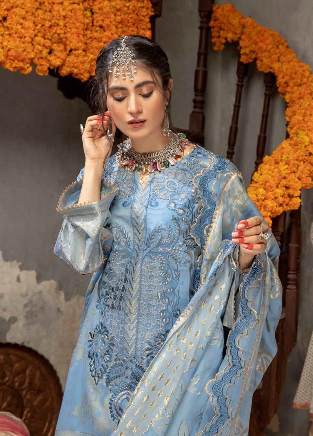 Charizma Embroidered Jacquard Suits Unstitched 3 Piece CRZ21J CJ-01 - Festive Collection