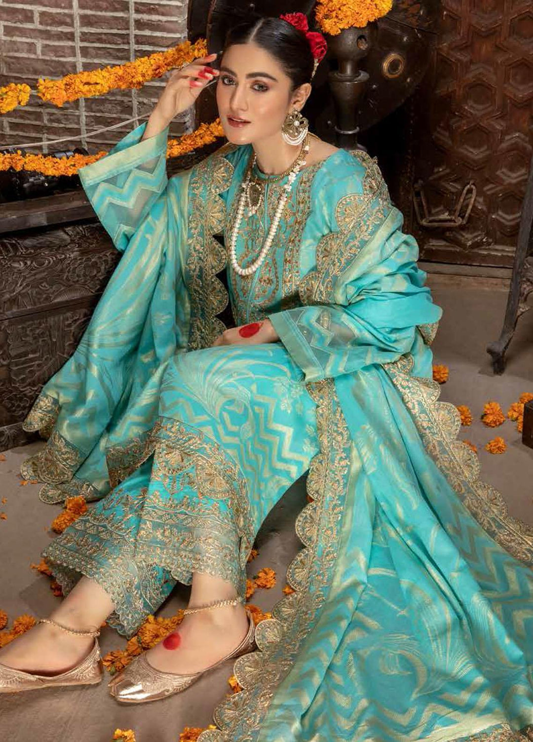 Charizma Embroidered Jacquard Suits Unstitched 3 Piece CRZ21J CJ-07 - Festive Collection