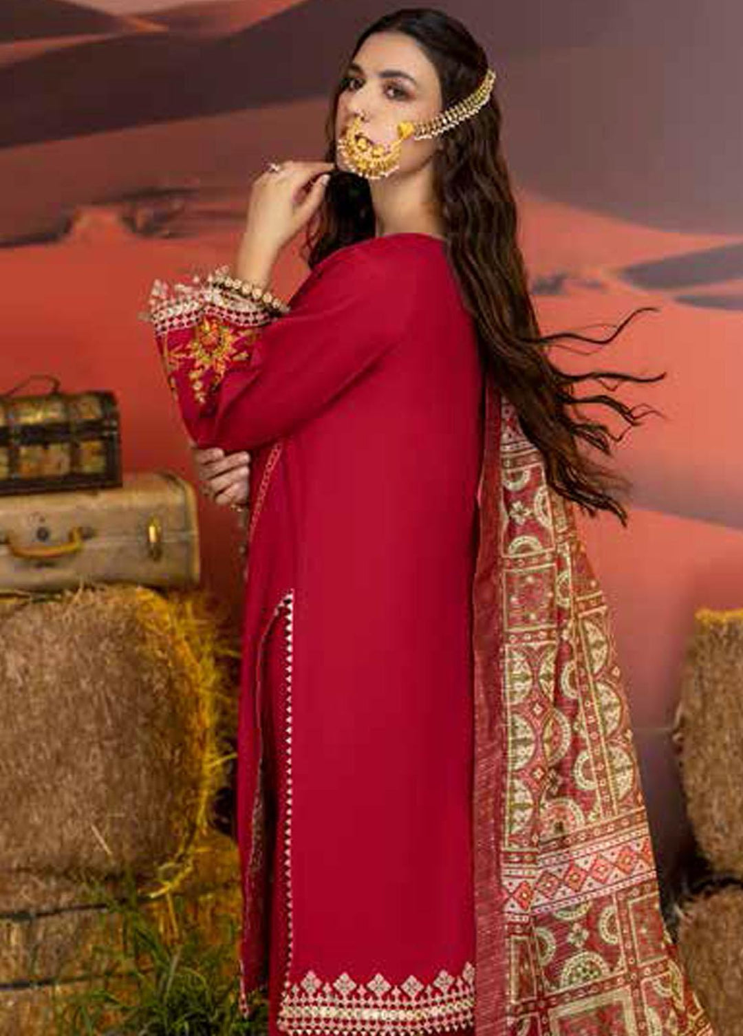 Miraas By Charizma Embroidered Khaddar Suits Unstitched 3 Piece CRZ22MK CM-02 - Winter Collection