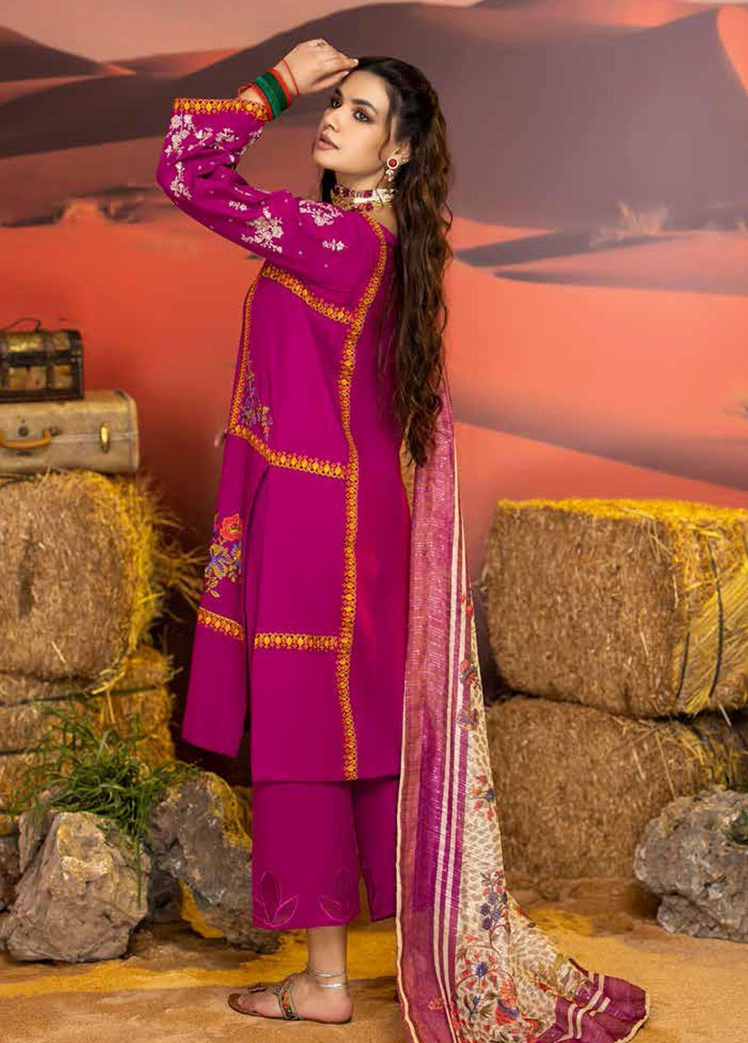 Miraas By Charizma Embroidered Khaddar Suits Unstitched 3 Piece CRZ22MK CM-04 - Winter Collection