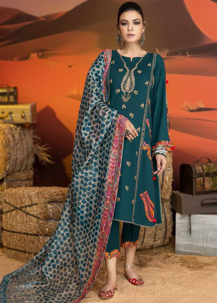 Miraas By Charizma Embroidered Khaddar Suits Unstitched 3 Piece CRZ22MK CM-07 - Winter Collection