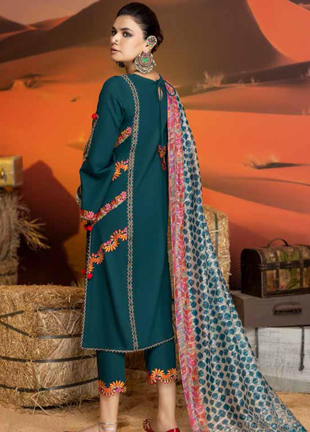 Miraas By Charizma Embroidered Khaddar Suits Unstitched 3 Piece CRZ22MK CM-07 - Winter Collection