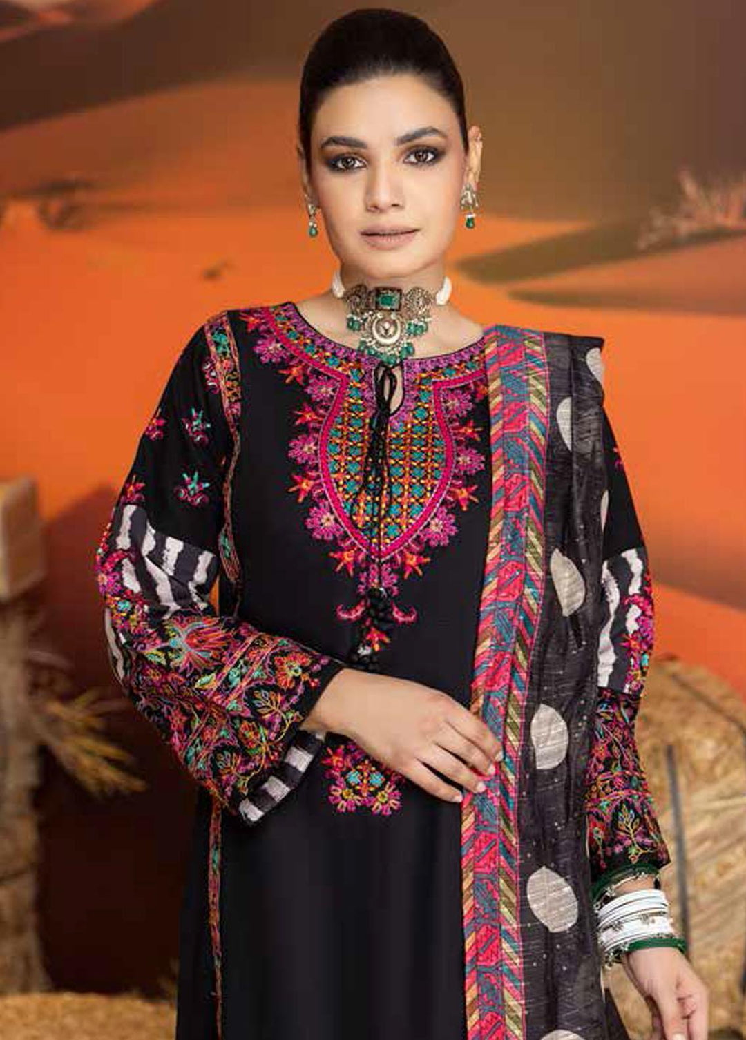 Miraas By Charizma Embroidered Khaddar Suits Unstitched 3 Piece CRZ22MK CM-08 - Winter Collection
