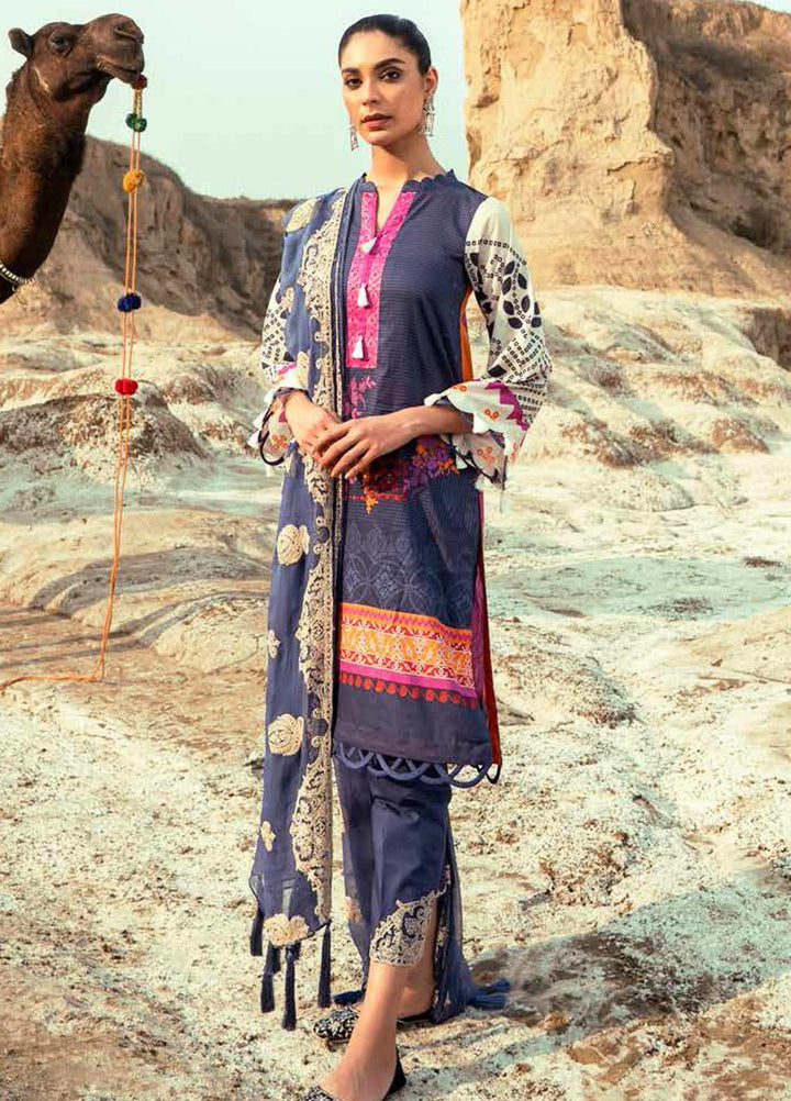 Charizma Embroidered Lawn Suits Unstitched 3 Piece CRZ21N-1 CN-03 - Summer Collection