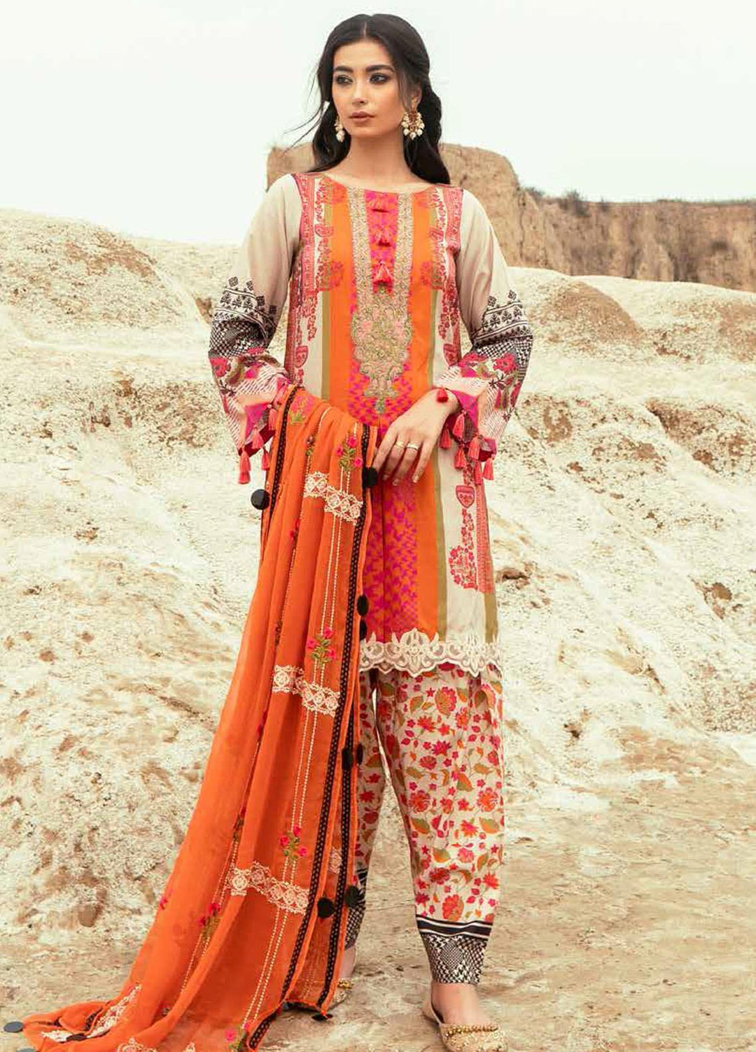 Charizma Embroidered Lawn Suits Unstitched 3 Piece CRZ21N-1 CN-10 - Summer Collection