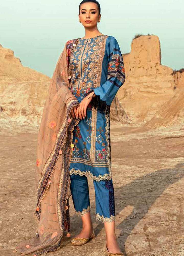 Charizma Embroidered Lawn Suits Unstitched 3 Piece CRZ21N-1 CN-12 - Summer Collection