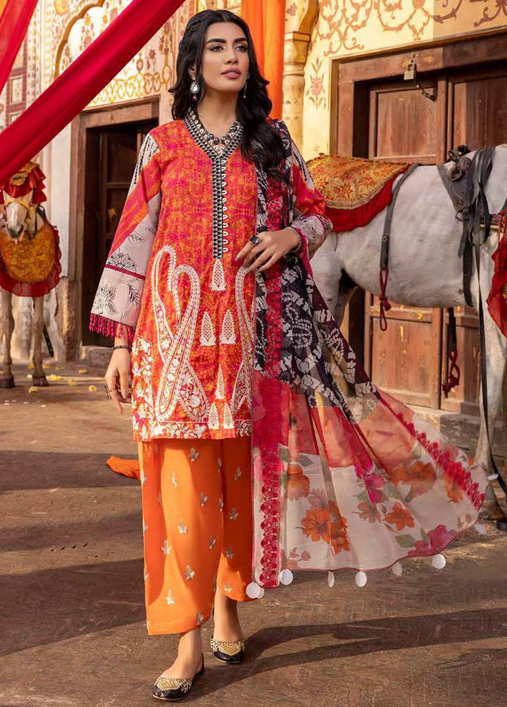 Naranji By Charizma Embroidered Lawn Suits Unstitched 3 Piece CRZ22-N2 CN/15 - Summer Collection