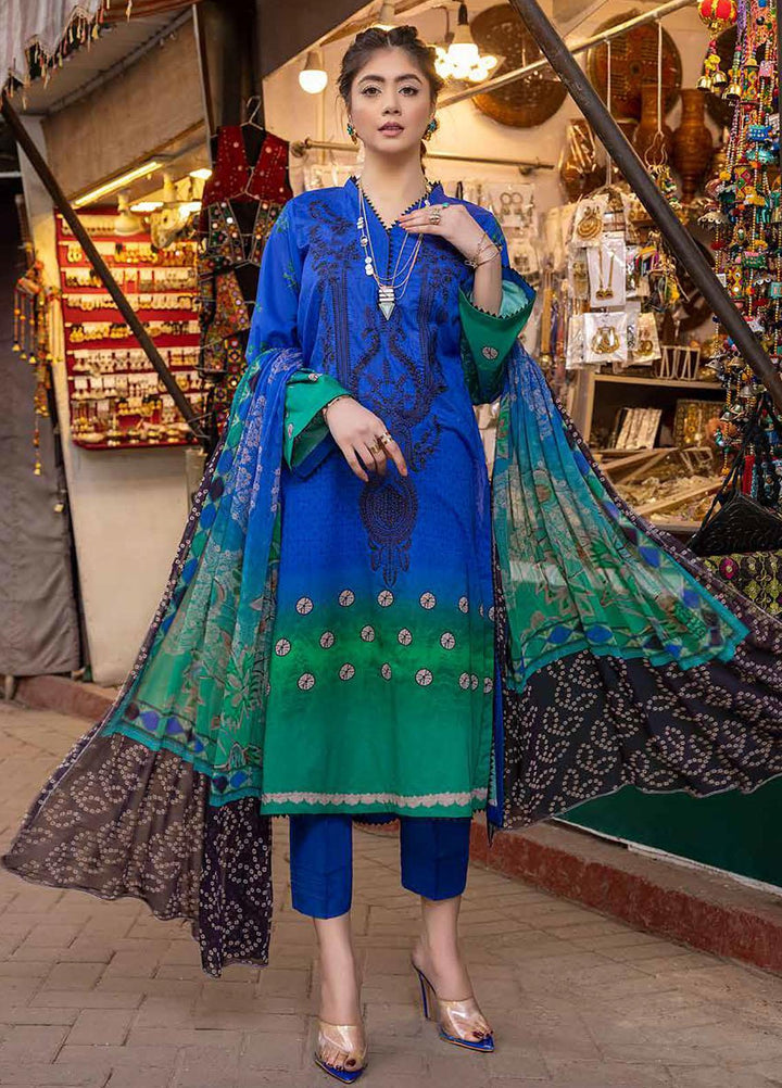 Charizma Embroidered Lawn Suits Unstitched 3 Piece CRZ22OS CO-01-C - Summer Collection