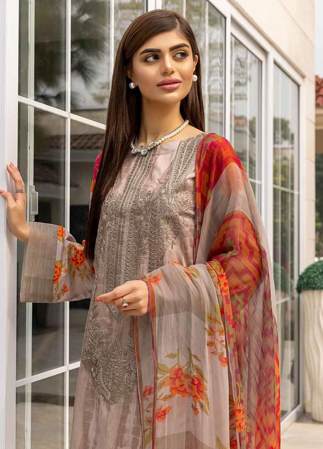 Charizma Embroidered Lawn Suits Unstitched 3 Piece CRZ22OS CO-02-A - Summer Collection
