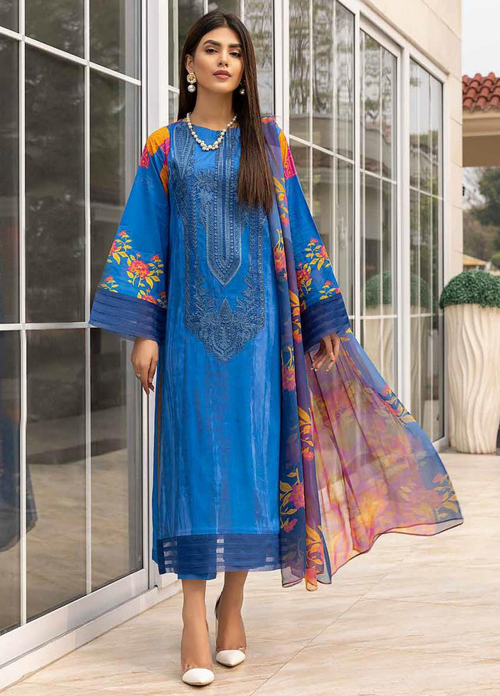 Charizma Embroidered Lawn Suits Unstitched 3 Piece CRZ22OS CO-02-B - Summer Collection