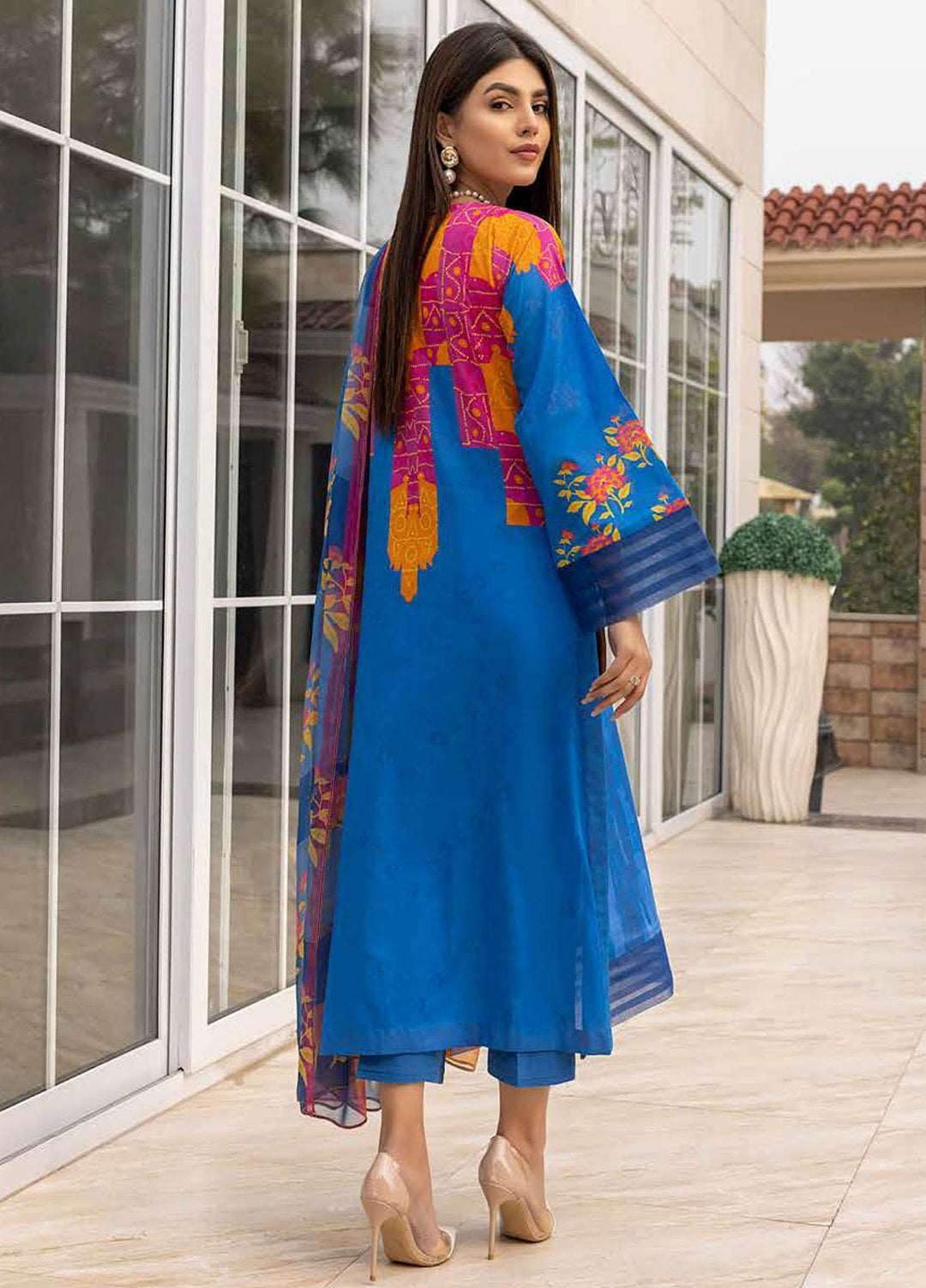 Charizma Embroidered Lawn Suits Unstitched 3 Piece CRZ22OS CO-02-B - Summer Collection