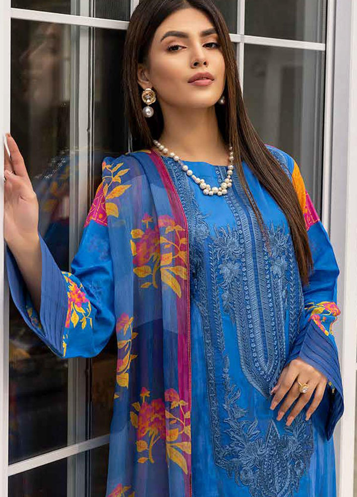 Charizma Embroidered Lawn Suits Unstitched 3 Piece CRZ22OS CO-02-B - Summer Collection
