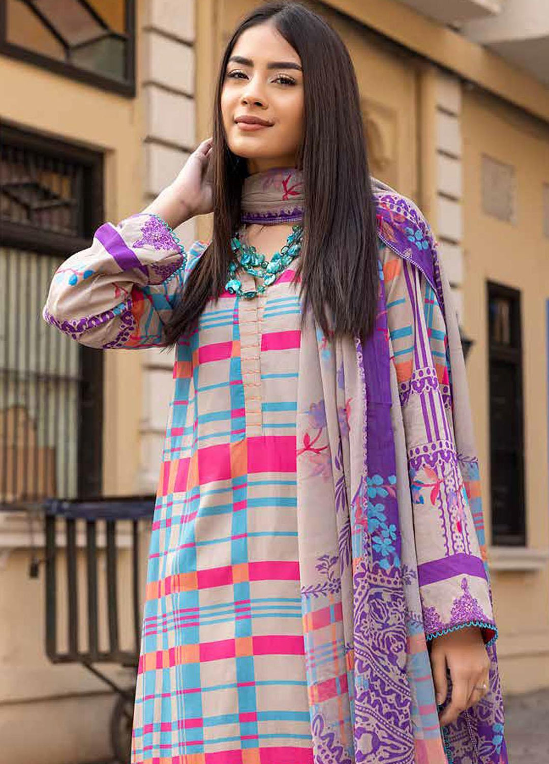 Charizma Embroidered Lawn Suits Unstitched 3 Piece CRZ22OS CO-04-A - Summer Collection