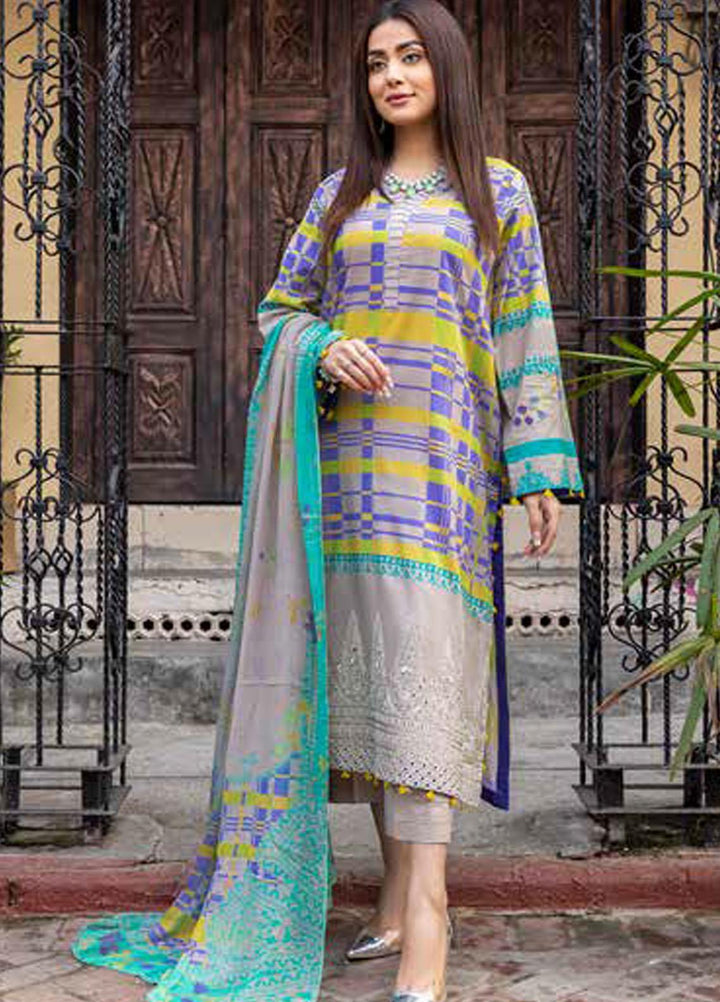 Charizma Embroidered Lawn Suits Unstitched 3 Piece CRZ22OS CO-04-B - Summer Collection