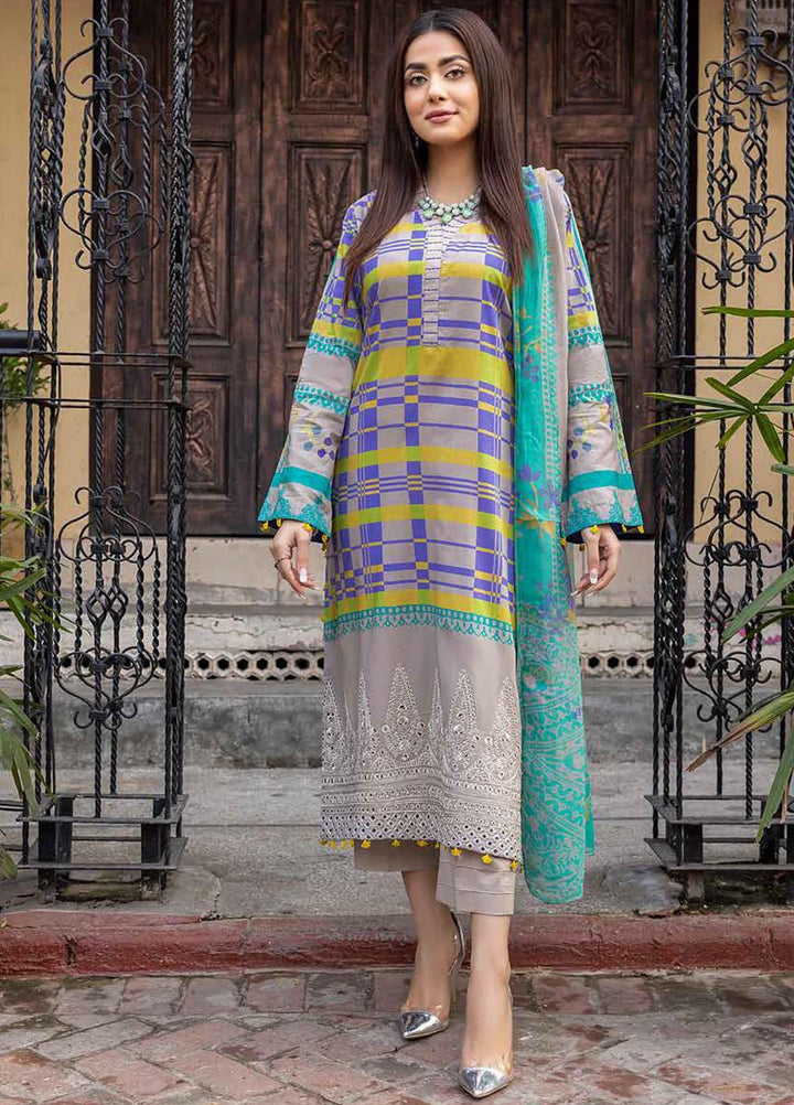 Charizma Embroidered Lawn Suits Unstitched 3 Piece CRZ22OS CO-04-C - Summer Collection
