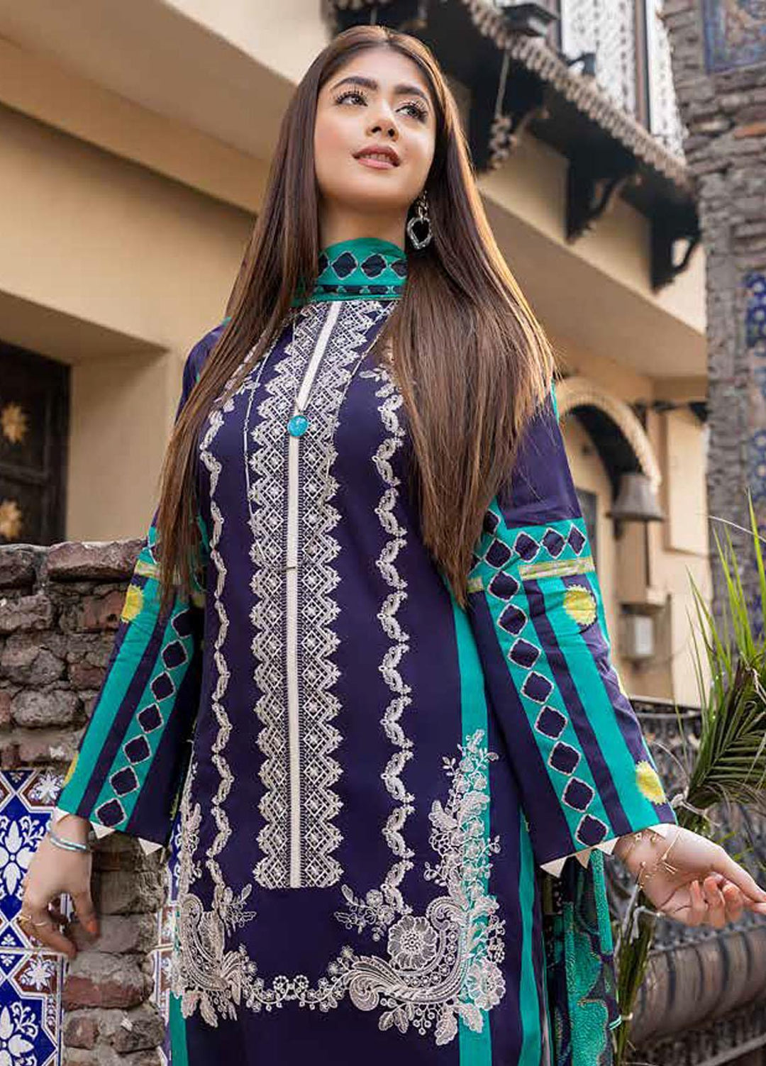 Charizma Embroidered Lawn Suits Unstitched 3 Piece CRZ22OS CO-05-B - Summer Collection
