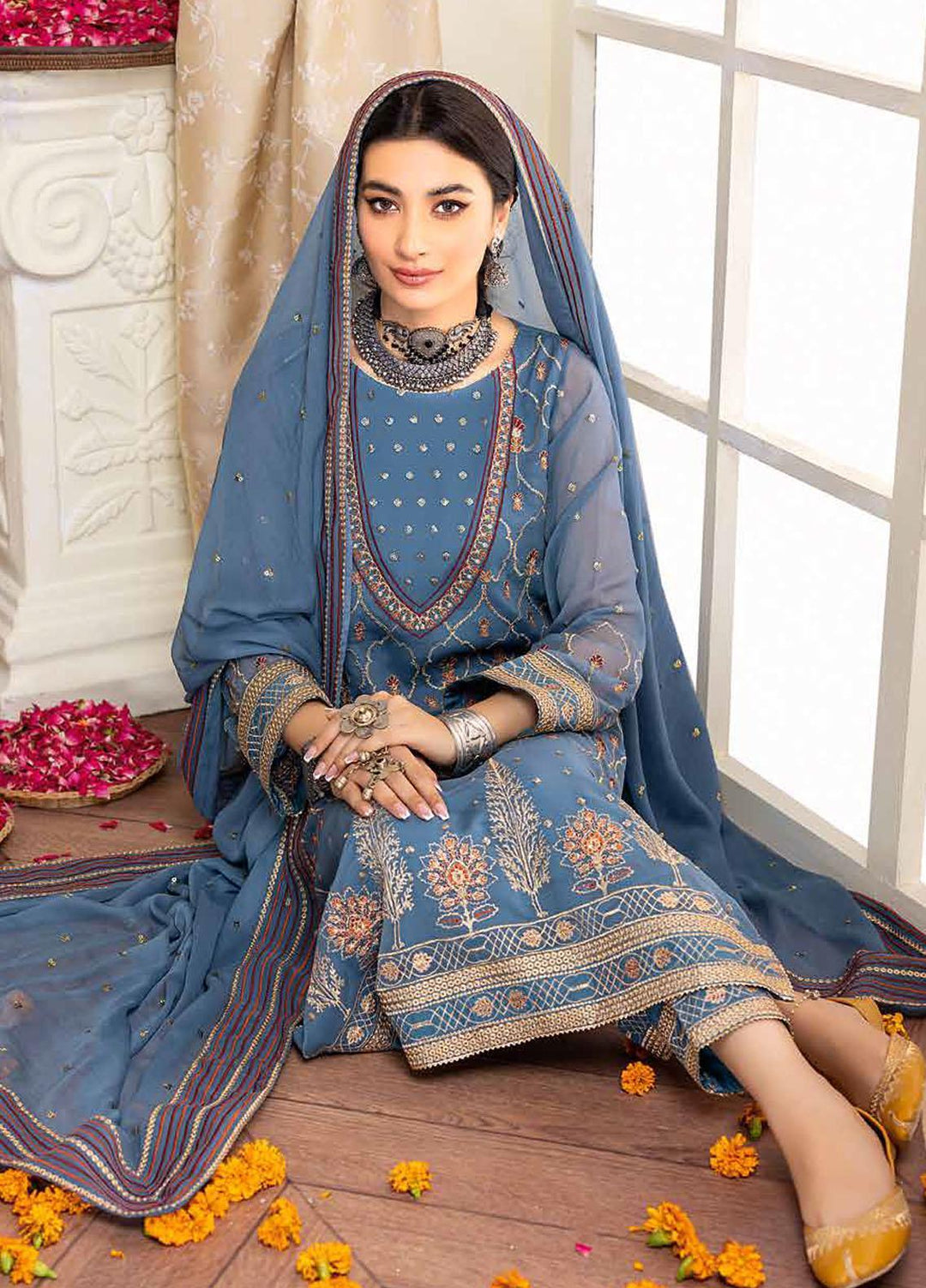 Charizma Embroidered Chiffon Suits Unstitched 3 Piece CRZ22PC CPC-01 - Festive Collection