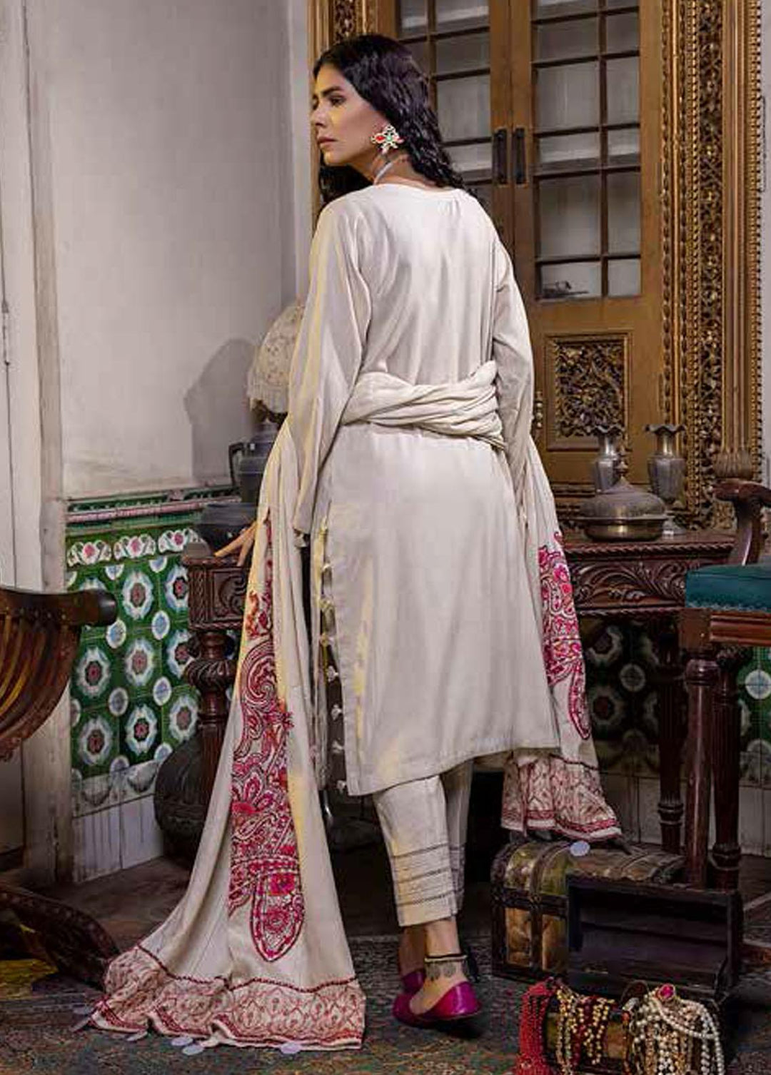 Charizma Embroidered Leather Suits Unstitched 3 Piece CRZ21P PS-02 - Winter Collection