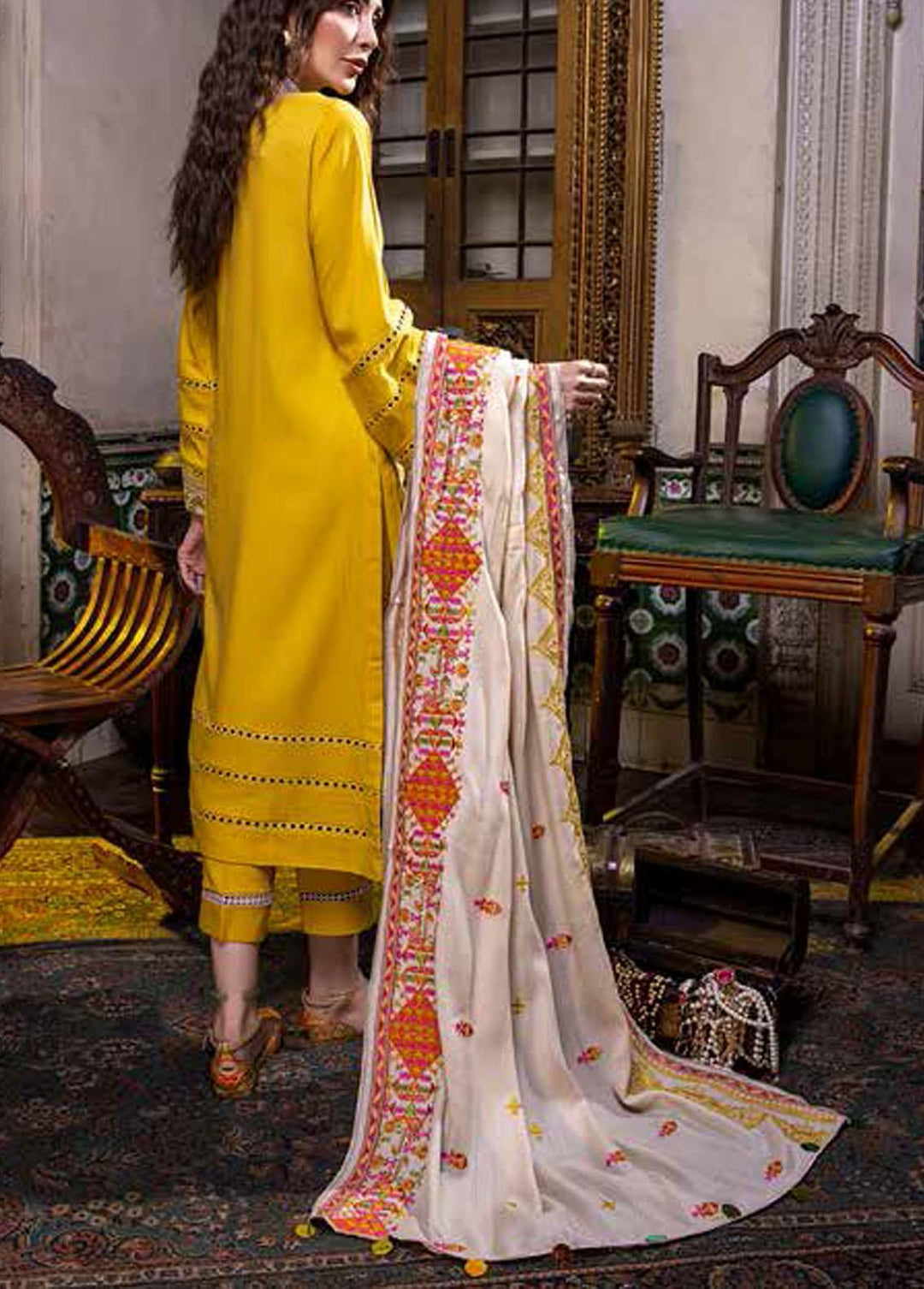 Charizma Embroidered Leather Suits Unstitched 3 Piece CRZ21P PS-03 - Winter Collection