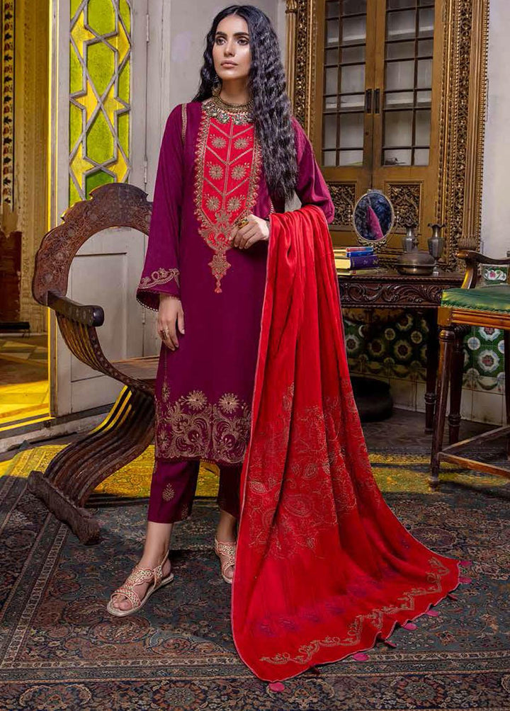 Charizma Embroidered Leather Suits Unstitched 3 Piece CRZ21P PS-04 - Winter Collection