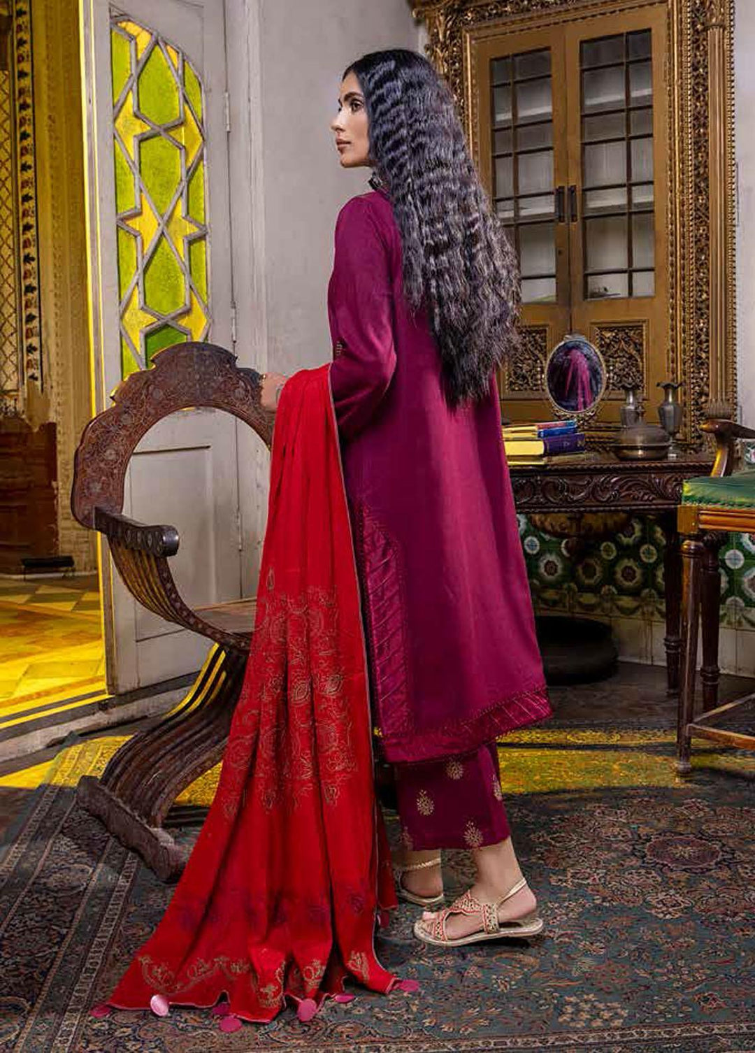 Charizma Embroidered Leather Suits Unstitched 3 Piece CRZ21P PS-04 - Winter Collection