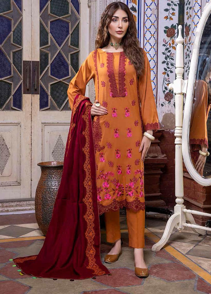 Charizma Embroidered Leather Suits Unstitched 3 Piece CRZ21P PS-06 - Winter Collection