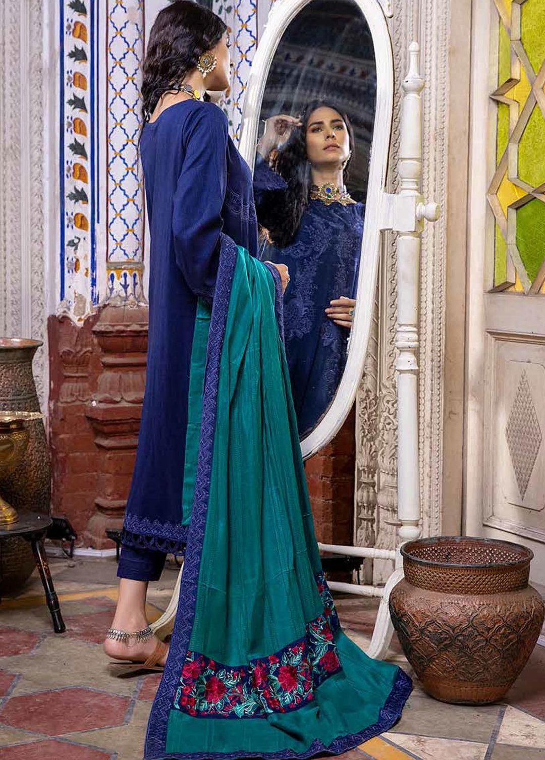 Charizma Embroidered Leather Suits Unstitched 3 Piece CRZ21P PS-07 - Winter Collection