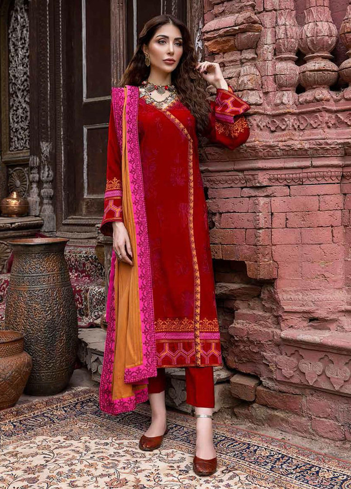 Charizma Embroidered Leather Suits Unstitched 3 Piece CRZ21P PS-08 - Winter Collection