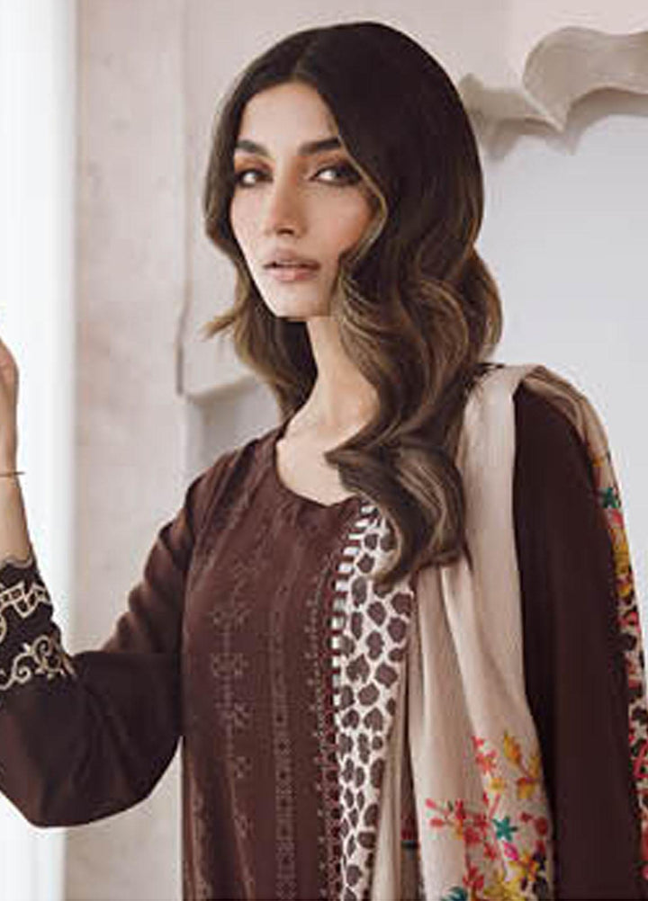 Charizma Embroidered Leather Peach Suits Unstitched 3 Piece CRZ23PS PS3-01 - Winter Collection