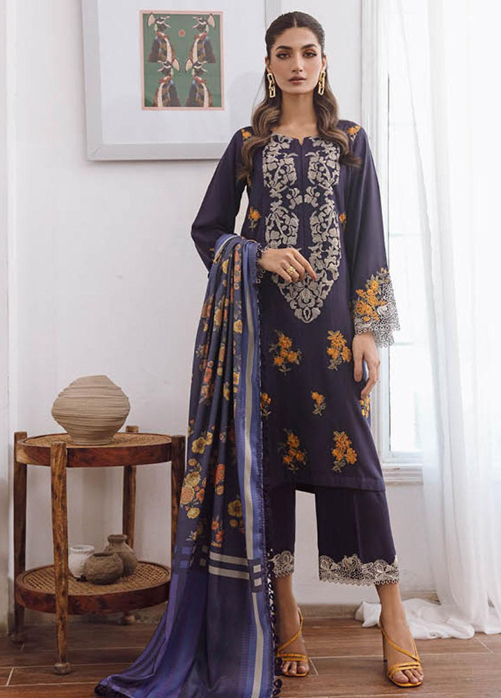 Charizma Embroidered Leather Peach Suits Unstitched 3 Piece CRZ23PS PS3-02 - Winter Collection