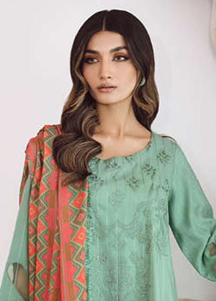 Charizma Embroidered Leather Peach Suits Unstitched 3 Piece CRZ23PS PS3-03 - Winter Collection