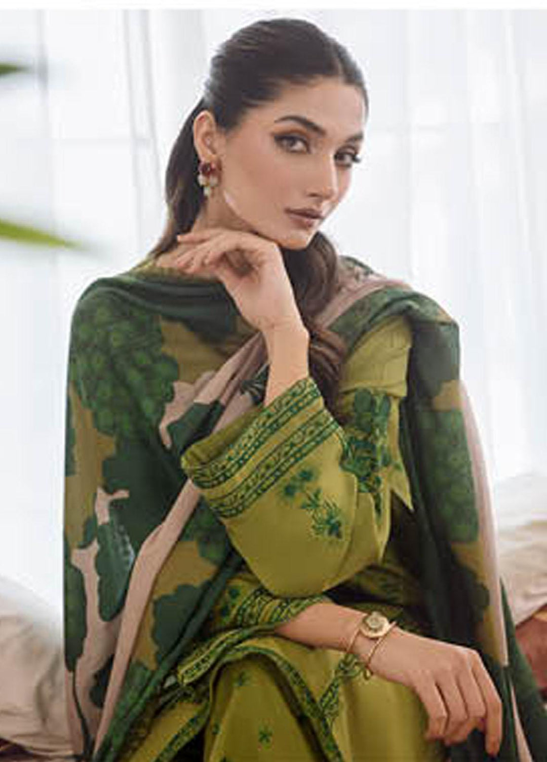 Charizma Embroidered Leather Peach Suits Unstitched 3 Piece CRZ23PS PS3-05 - Winter Collection