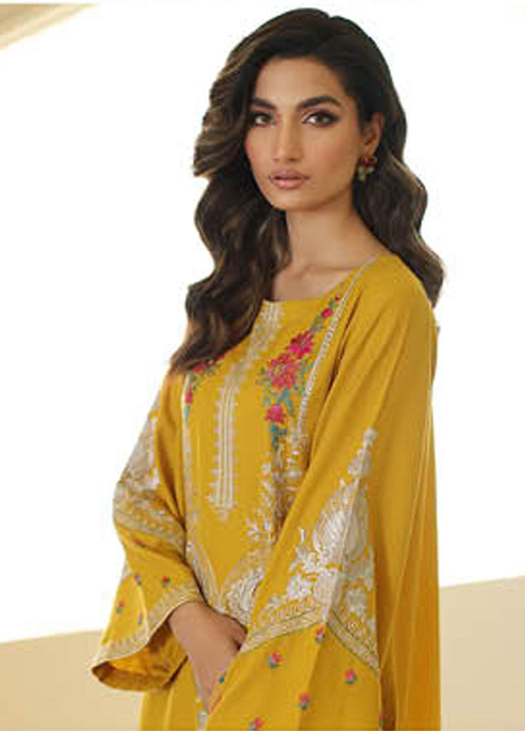 Charizma Embroidered Leather Peach Suits Unstitched 3 Piece CRZ23PS PS3-07 - Winter Collection