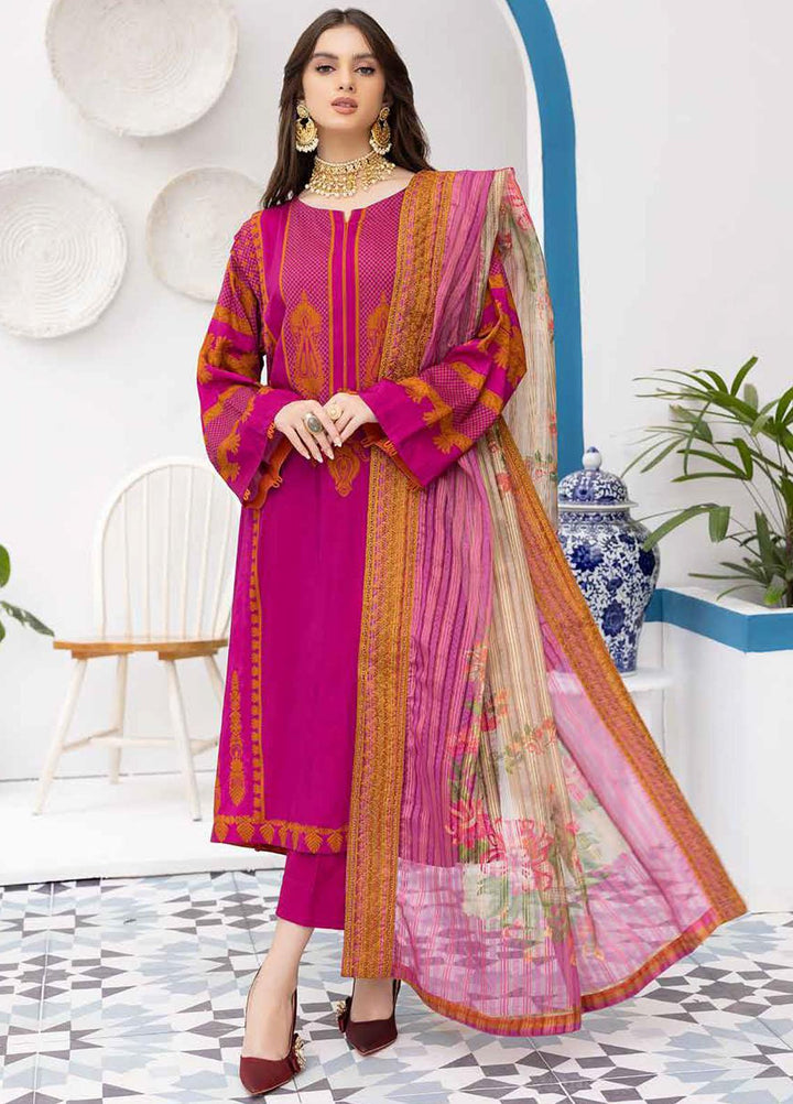 Print Melody by Charizma Embroidered Marina Suits Unstitched 3 Piece CRZ22MC PEW-01 - Winter Collection