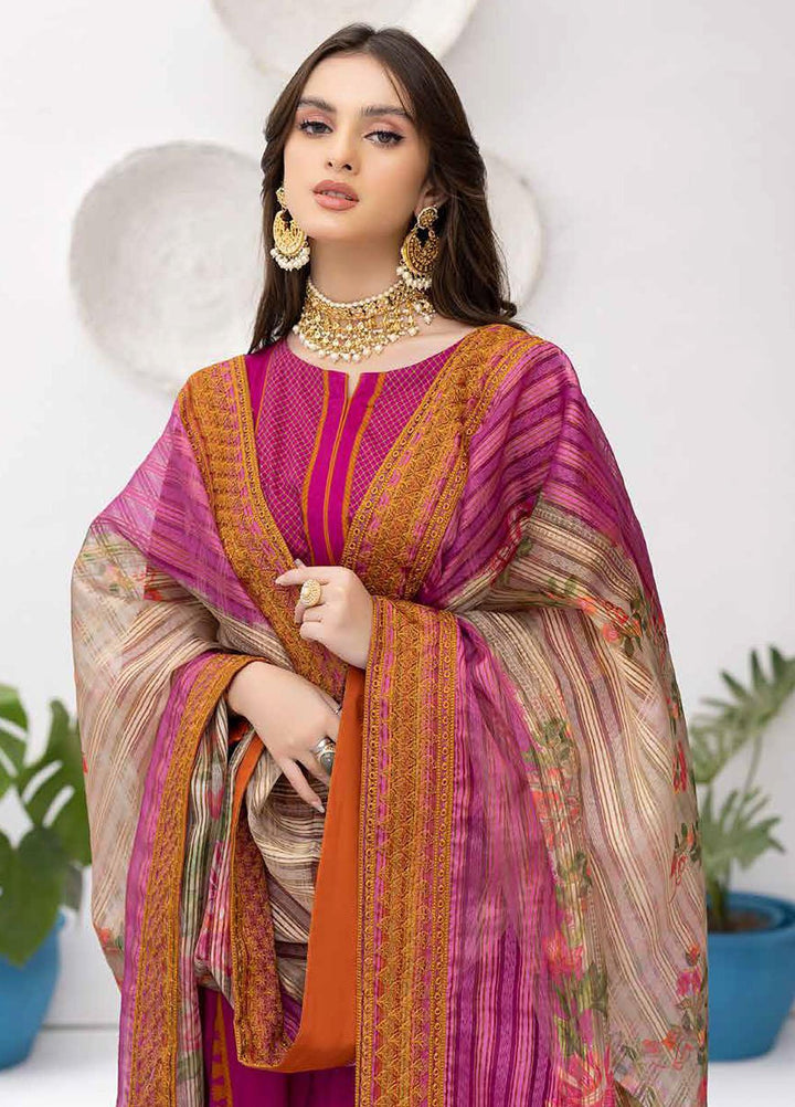 Print Melody by Charizma Embroidered Marina Suits Unstitched 3 Piece CRZ22MC PEW-01 - Winter Collection