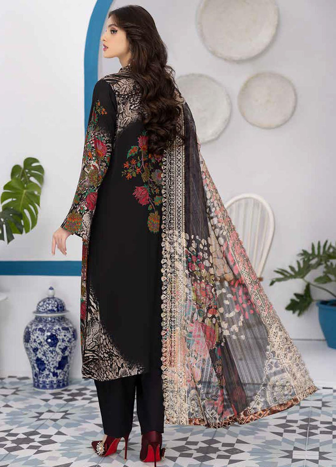 Print Melody by Charizma Embroidered Marina Suits Unstitched 3 Piece CRZ22MC PEW-02 - Winter Collection