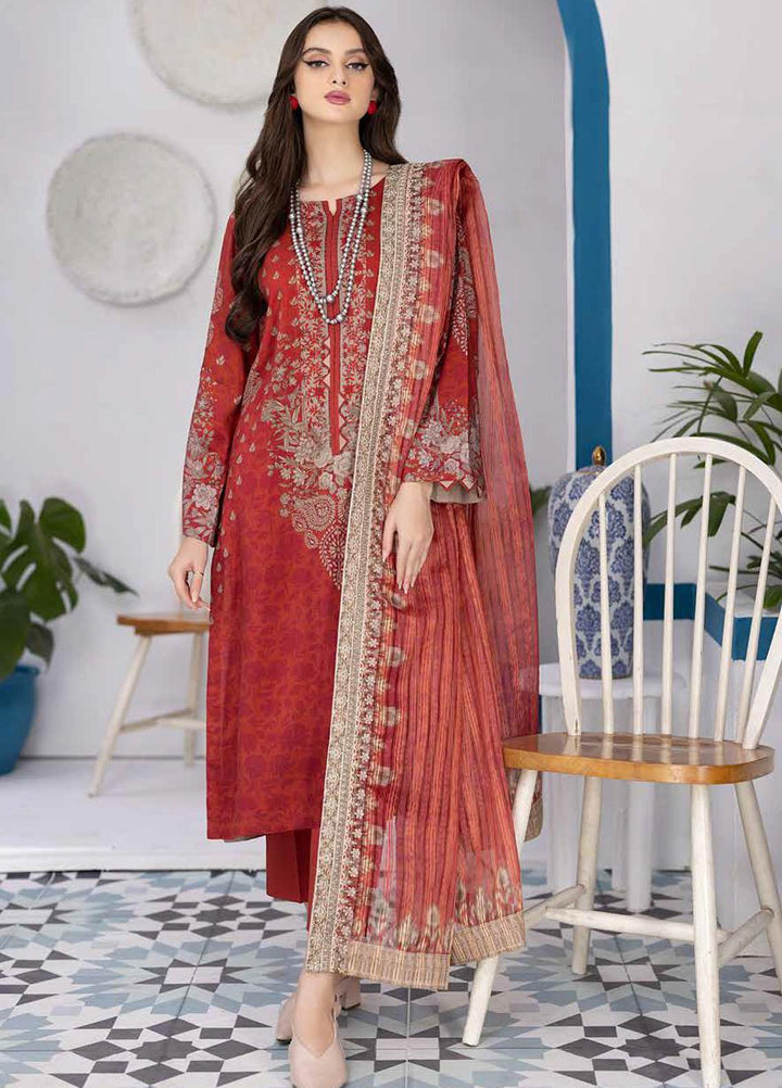 Print Melody by Charizma Embroidered Marina Suits Unstitched 3 Piece CRZ22MC PEW-03 - Winter Collection