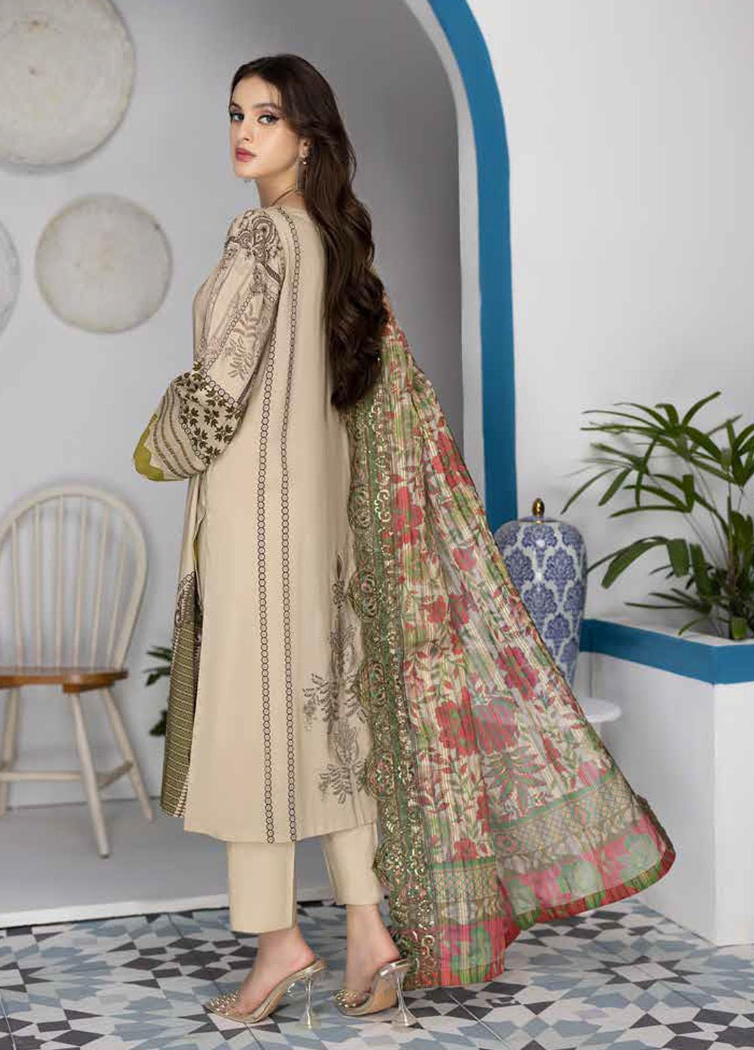 Print Melody by Charizma Embroidered Marina Suits Unstitched 3 Piece CRZ22MC PEW-04 - Winter Collection