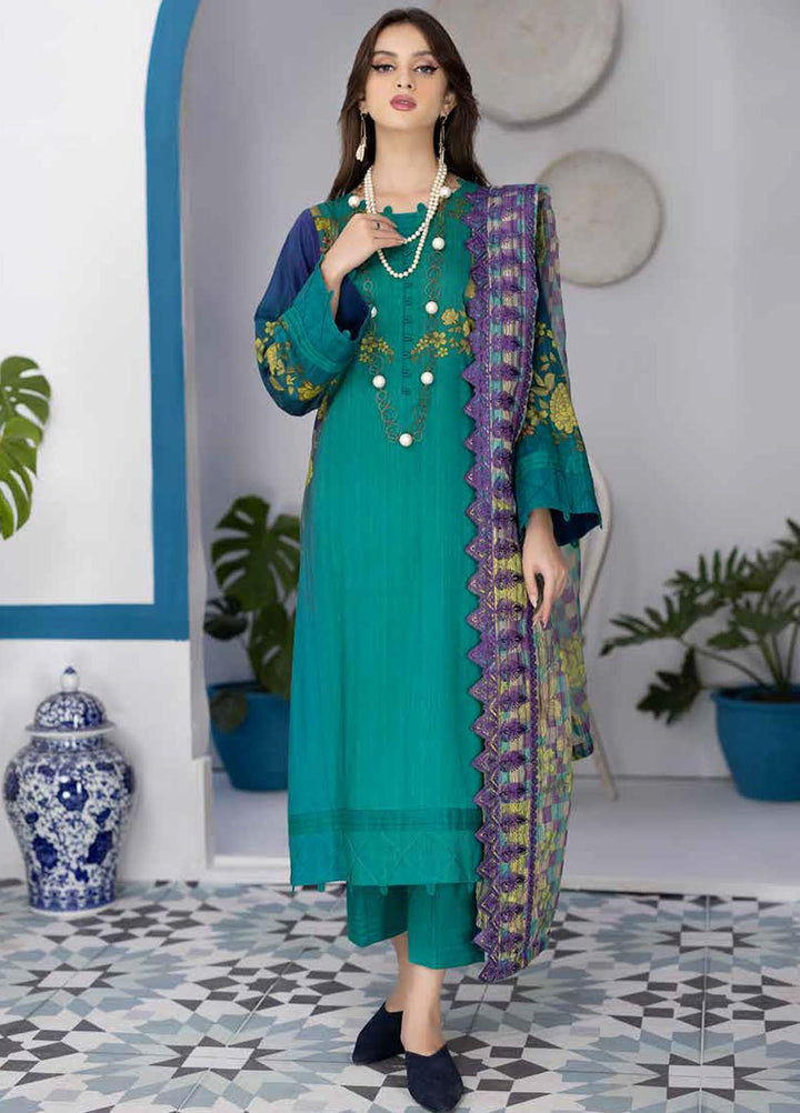 Print Melody by Charizma Embroidered Marina Suits Unstitched 3 Piece CRZ22MC PEW-05 - Winter Collection