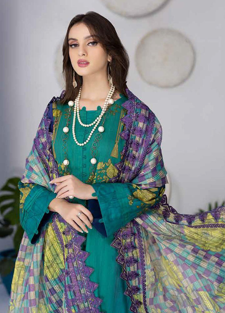 Print Melody by Charizma Embroidered Marina Suits Unstitched 3 Piece CRZ22MC PEW-05 - Winter Collection