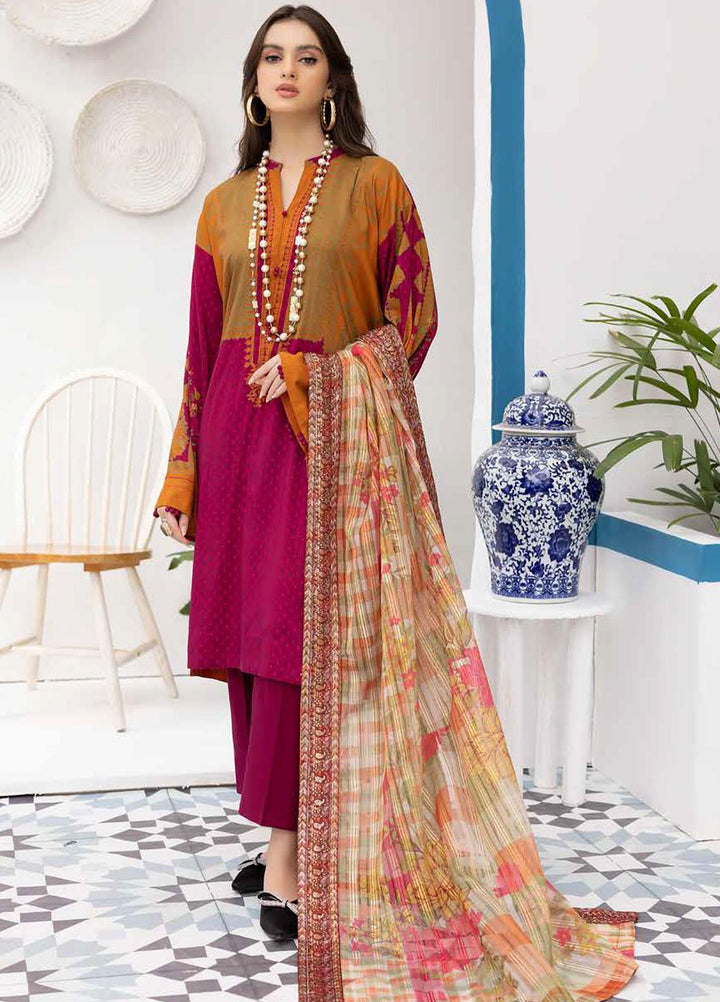 Print Melody by Charizma Embroidered Marina Suits Unstitched 3 Piece CRZ22MC PEW-07 - Winter Collection