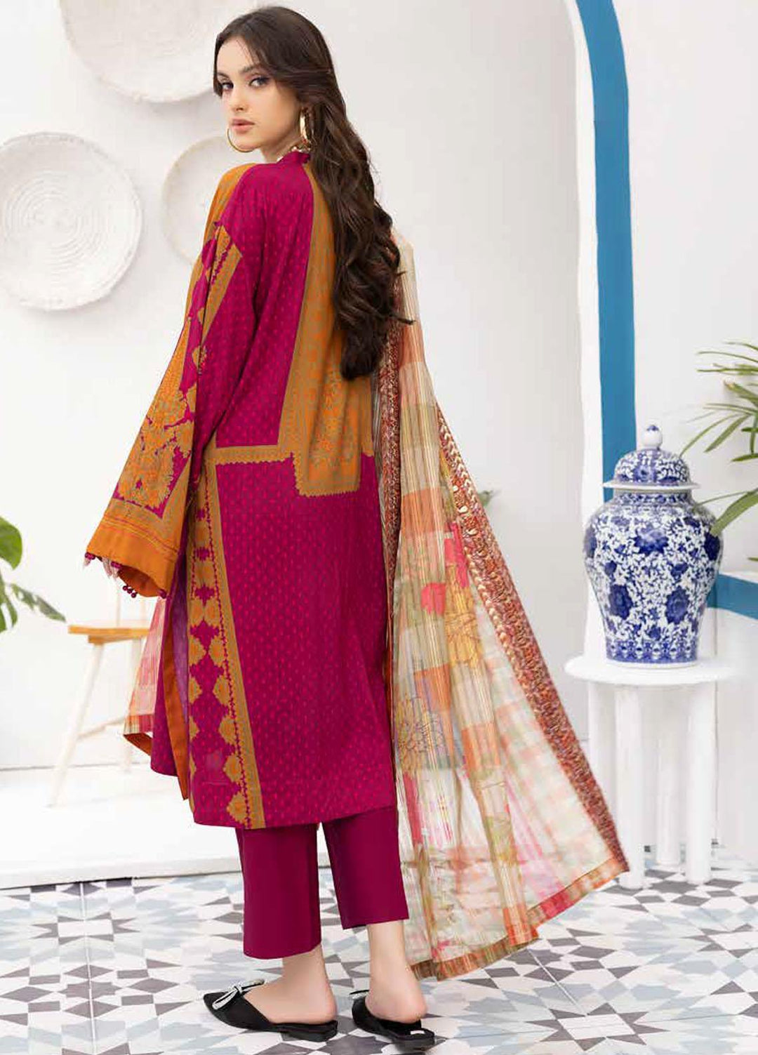 Print Melody by Charizma Embroidered Marina Suits Unstitched 3 Piece CRZ22MC PEW-07 - Winter Collection